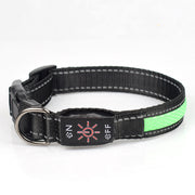 LED Luminous Nylon Mesh Pet Collar Type-c Charging Port Waterproof Dog